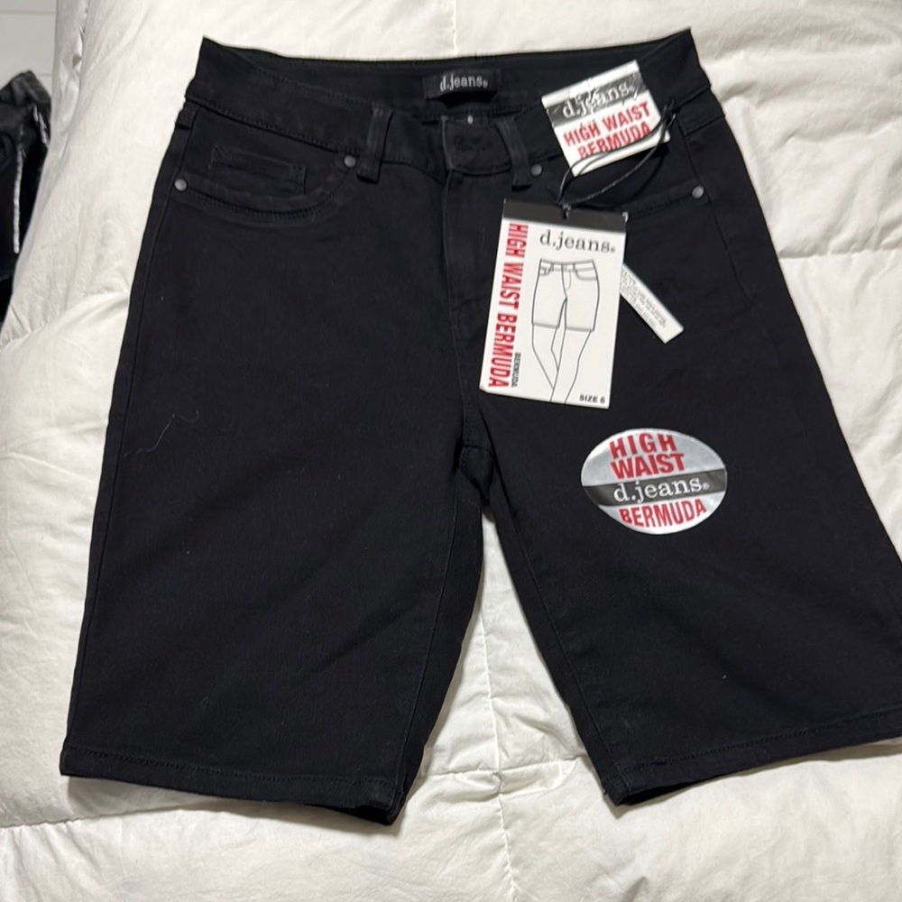 d.jeans High Waist Bermuda Shorts - Black